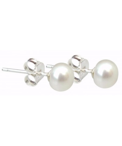 Dainty White Cultured Silver Earrings