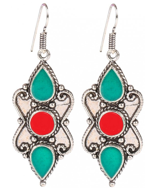 Sansar India Silver Oxidized Earrings