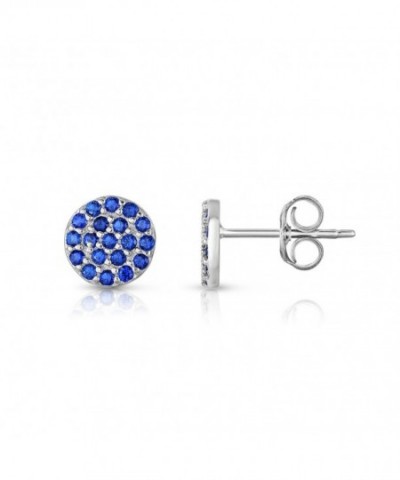 Sterling Clustered Created Sapphire Earrings