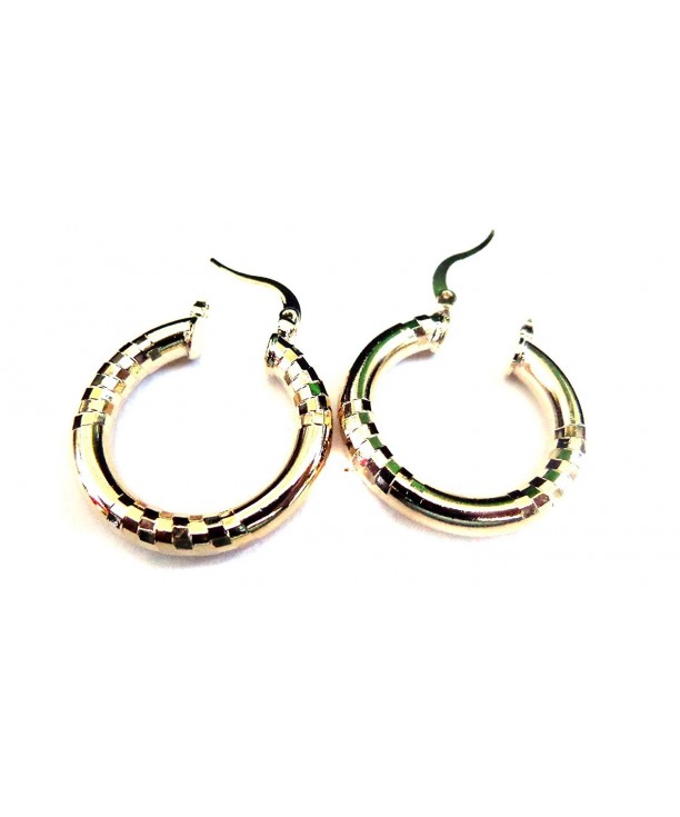 Gold Earrings Plated Round Textured