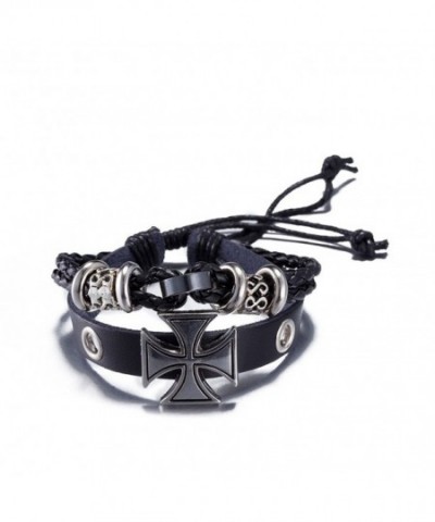 Godyce Cross Bracelet Leather Braided