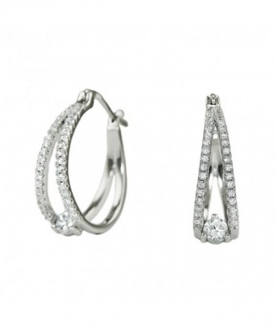 Platinum Plated Sterling Zirconia Earrings