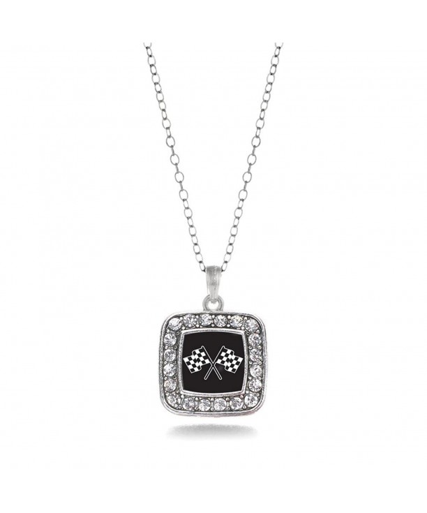 Speedway Classic Silver Crystal Necklace