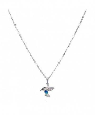 Hummingbird Necklace Blue Pendant Women