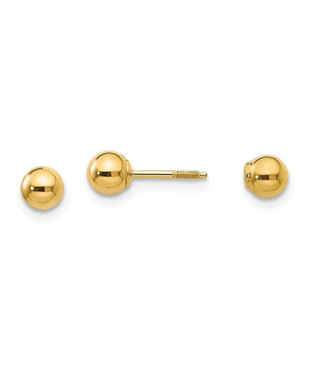 Gold Polished Reversible Ball Earrings
