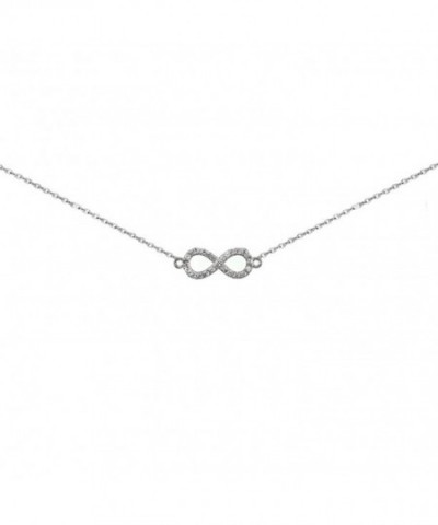 Sterling Silver Zirconia Infinity Necklace