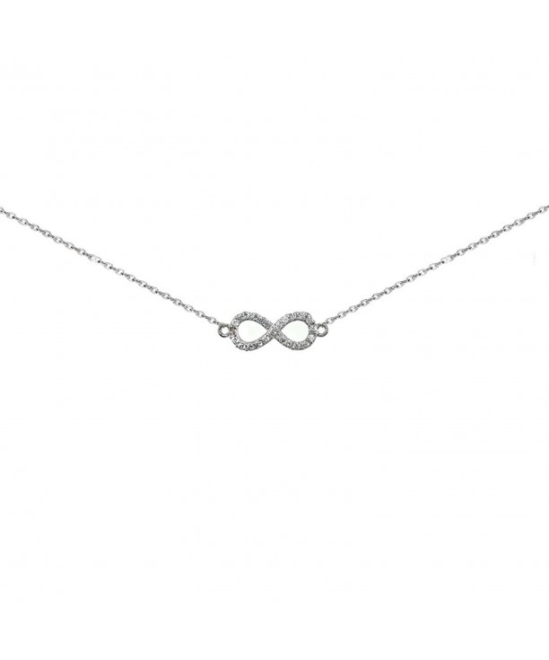 Sterling Silver Zirconia Infinity Necklace