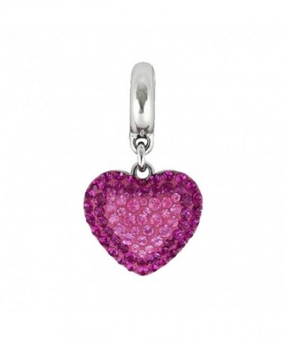 Pink Heart Charms Beads Swarovski