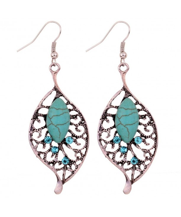 Yazilind Jewelry Silver plated Turquoise Earrings
