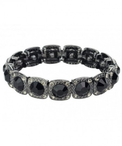 Womens Round Stone Stretch Bracelet