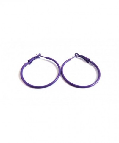 Color Hoop Earrings Simple Purple
