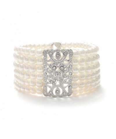 Mariell Crystal Vintage Stretch Bracelet