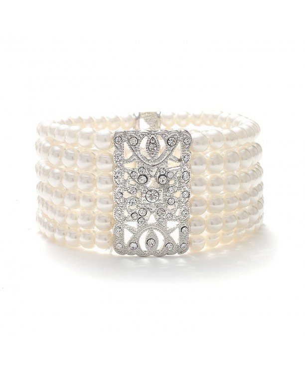 Mariell Crystal Vintage Stretch Bracelet