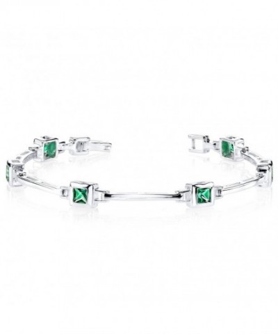 Simulated Emerald Bracelet Sterling Princess