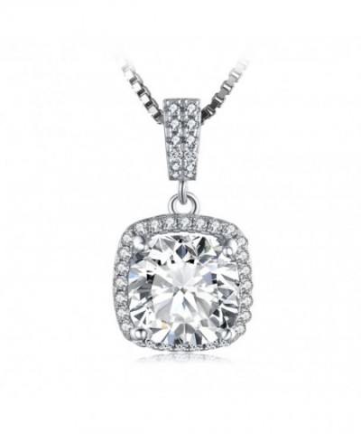 JewelryPalace Zirconia Solitaire Sterling Necklace
