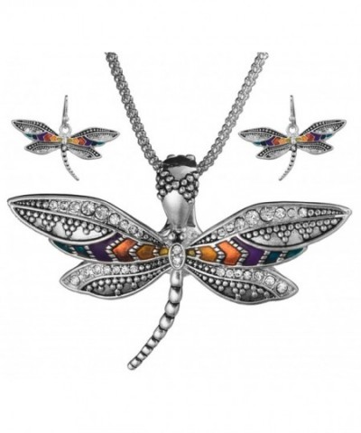 Dragonfly Marcasite Magnetic Function Earrings