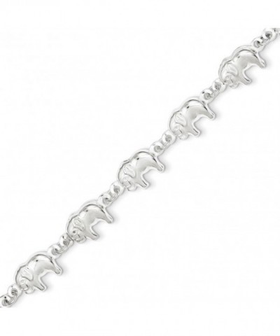 Sterling Silver Elephant Bracelet Inch