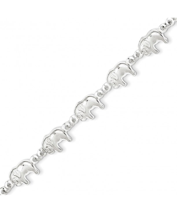Sterling Silver Elephant Bracelet Inch