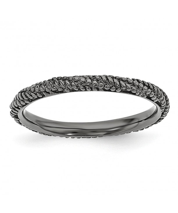2 25mm Plated Sterling Stackable Textured