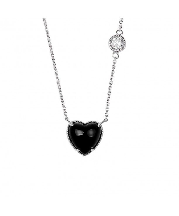 Sterling Zirconia Rhodium Pendant Necklace