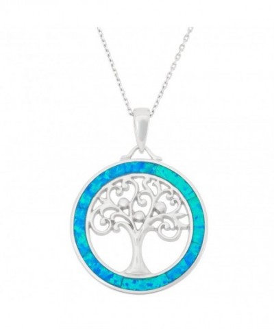 Sterling Silver Created Circle Pendant