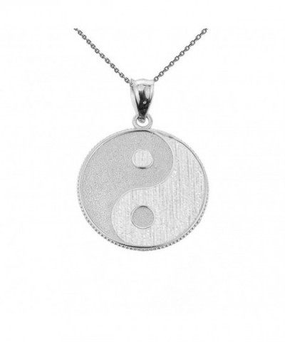 Sterling Silver Milgrain Edged Pendant Necklace