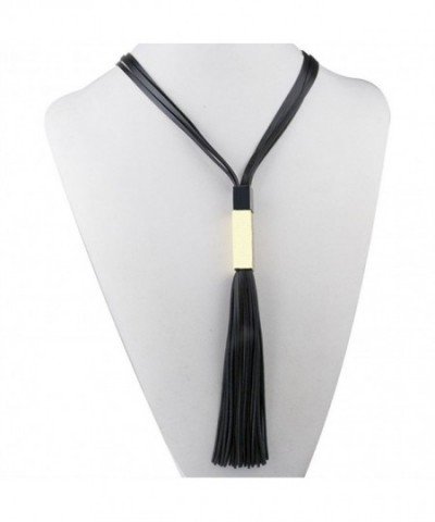 PERFIN Fashion Jewelry Leather Necklace