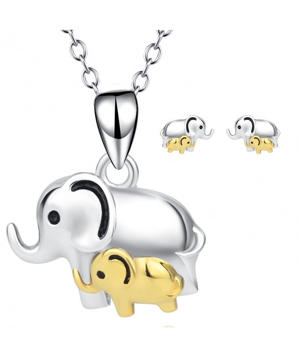 Elephant Jewelry Sterling Earrings Necklace