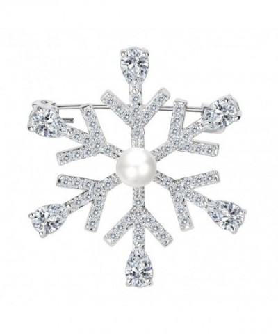 EleQueen Womens Silver tone Simulated Snowflake