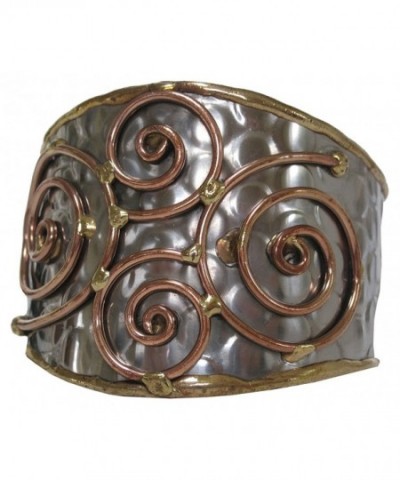 Steel Brass Copper Spiral Bracelet