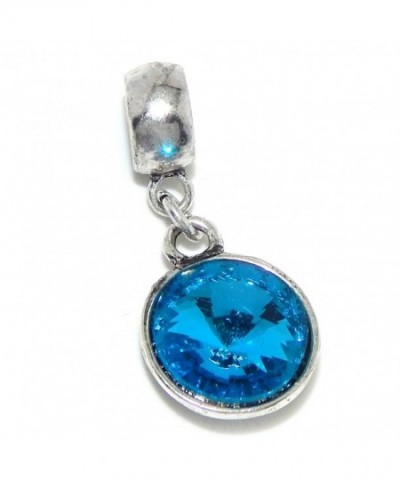Dangling Birthstone Crystals Bracelet Aquamarine