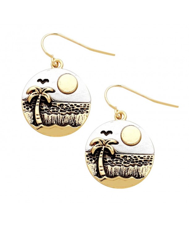 2 Tone Gold Tone Silver Tone Seagull Earrings