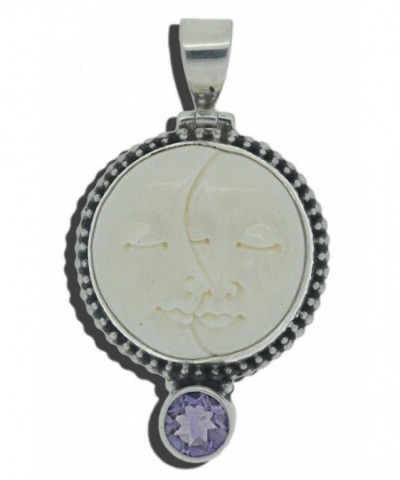 Amethyst Moon Sterling Silver Pendant