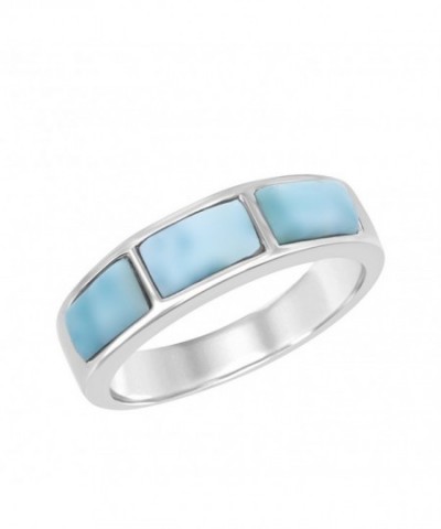 Sterling Silver Larimar Band Ring