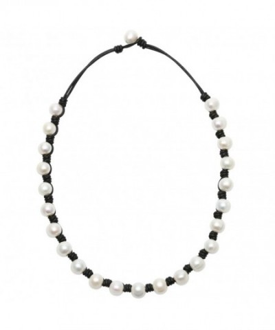 PearlyPearls Freshwater Necklace Leather Jewelry