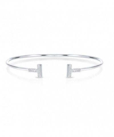 Sterling Silver Double Bracelet Zirconia