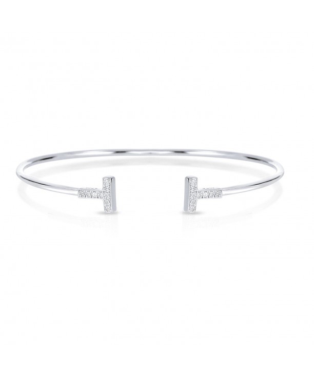 Sterling Silver Double Bracelet Zirconia