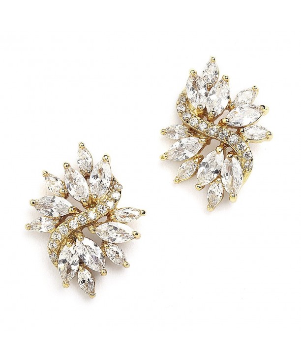 Mariell Vintage Earrings Marquis Cut Clusters