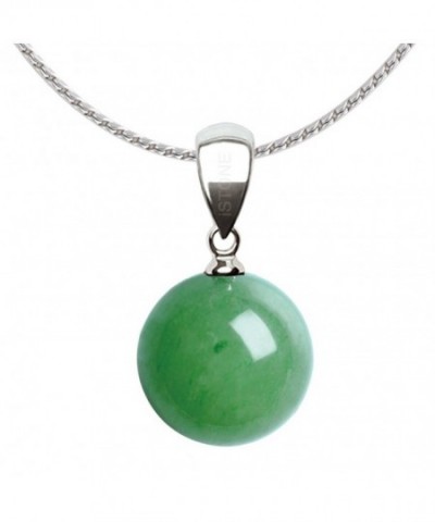 iSTONE Natural Aventurine Necklace Stainless