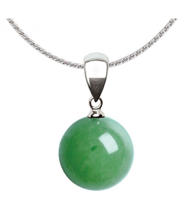iSTONE Natural Aventurine Necklace Stainless