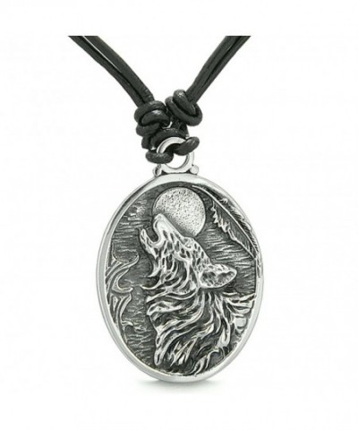 Amulet Howling Leather Pendant Necklace