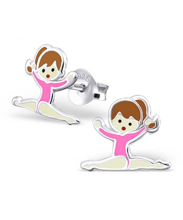 Sterling Silver Gymnast Leotard Earrings