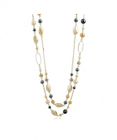 Multi Strand Multi color Simulated Faceted Necklace