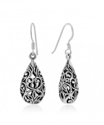 Sterling Inspired Filigree Teardrop Earrings