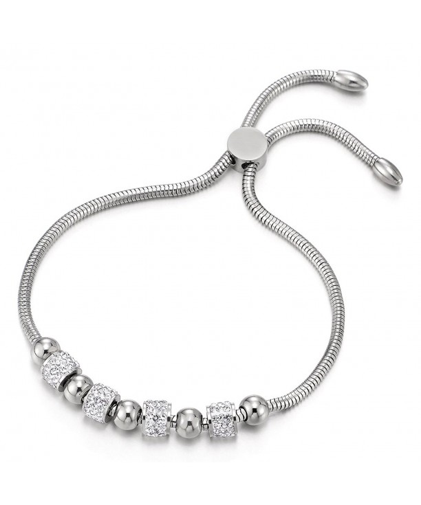 Stainless Bracelet String Zirconia Adjustable