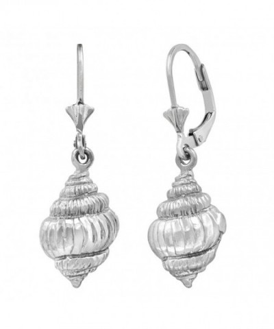 Sterling Silver Seashell Leverback Earrings