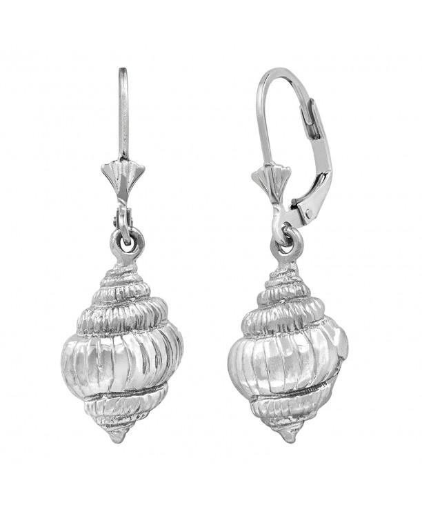 Sterling Silver Seashell Leverback Earrings