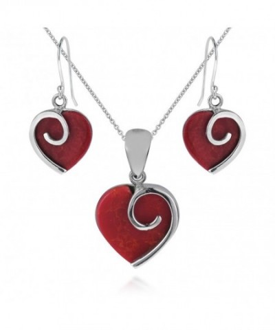 Heart Reconstructed Sterling Silver Jewelry