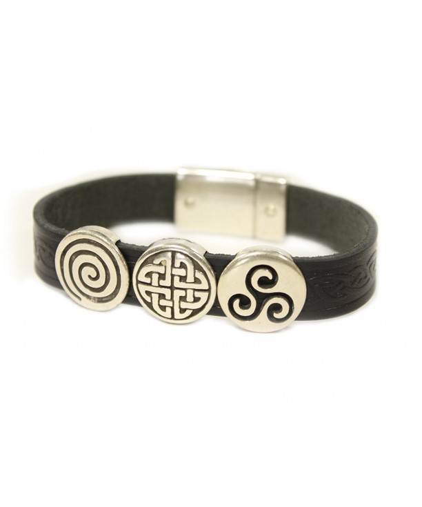 Leather Bracelet Celtic Charms Ireland