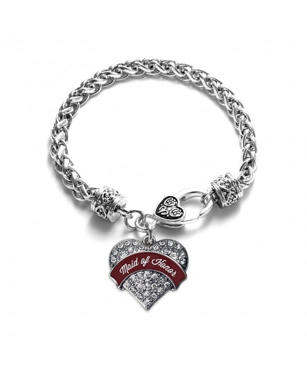 Burgundy Bracelet Silver Lobster Crystal